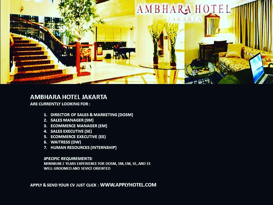 APPLYHOTEL update 11.03.2020 
APPLY THIS JOB, juat click: applyhotel.com

Pls Click Like, Share &amp; Follow 
our IG@applyhotel

#applyhotelasia
#applyhotel
#hoteljobs
#jobsearch 
#applyhotelmedan 
#hotelvacancy 
#hotelrecruitment 
#hotelierindonesia
#lokerhoteljakarta