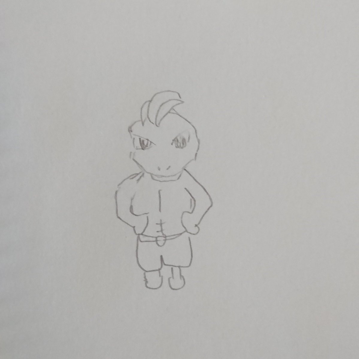 ポケモン描けるかな 積みゲー消化中 067 ゴーリキー ヒョロいのにキメ顔 明日は 068 カイリキー ポケモン ポケモン描けるかな 一日一絵