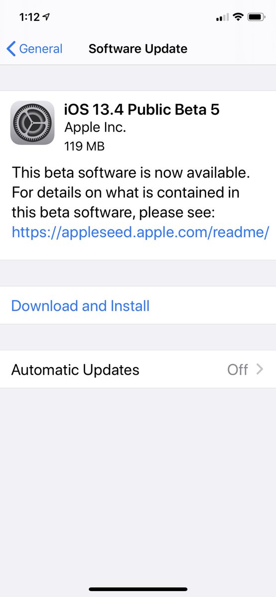 Sean1robertson's tweet image. iOS 13.4 public beta 5 out today! With all the iOS 14 leaks I can’t wait till June-Sept..  #iOS134Beta5 #iOS13