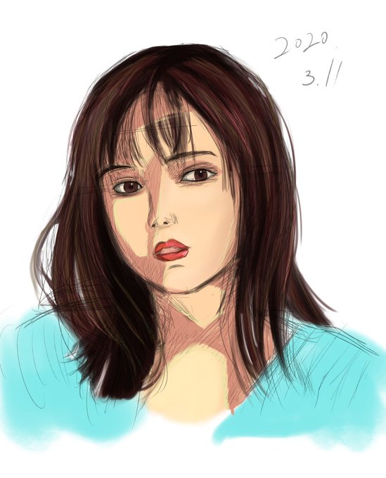 人物画の練習。
影の入れ方とかいつもの絵に活かせるかも? 