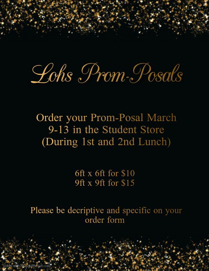 Lohs2021's tweet photo. ATTENTION GRIZZLIES‼️‼️‼️‼️prom-posals are now being sold at the student store up until the 13th. So get yours quick! https://t.co/LiRpVXjAVH