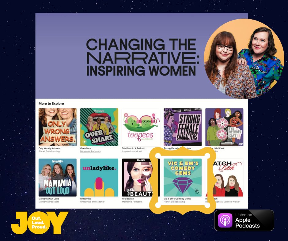 Congratulations to Vic &amp; Em featured on <a href="/ApplePodcasts/">Apple Podcasts</a> celebrating #InspiringWomen that are changing the narrative. 💪
Listen to Vic &amp; Em on JOY.OUR.AU or on Apple podcasts here: podcasts.apple.com/au/podcast/vic…
