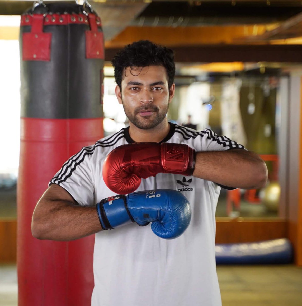 Fridayenter's tweet photo. The sweat speaks for the hardship @IAmVarunTej is putting in for #VT10 

#VarunTej #WednesdayMotivation #boxing https://t.co/4cFg17UkAf