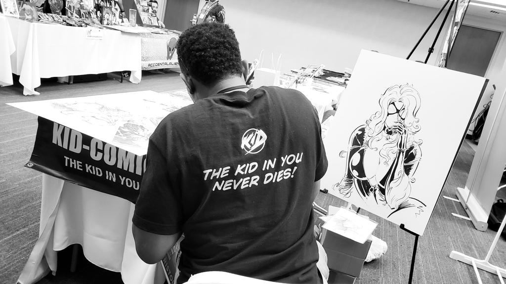 'The Kid In You Never Dies'

Keithan Jones @KIDCOMICSKJ hard at work on a commission at the recent San Diego Comic Fest.

Each time I hang out with him, I feel motivated to go create! Give him a follow & pick up his comic book, #ThePowerKnights when you get a chance!

#KIDcomics