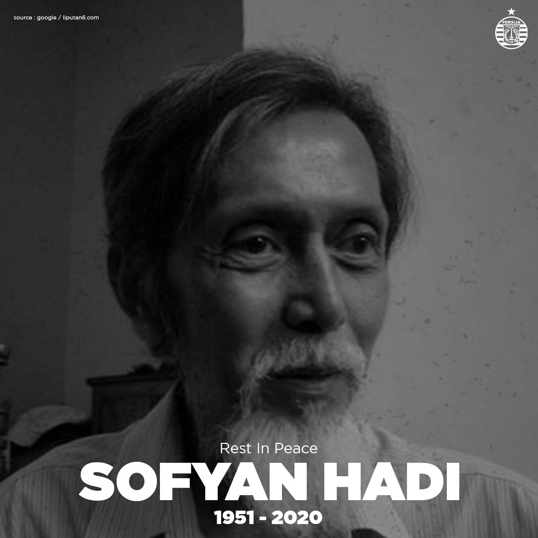 Persija_Jkt's tweet photo. Turut berduka cita atas wafatnya Legenda Persija, Sofyan Hadi di usia ke-69 tahun. 

Legenda itu telah pergi, sosok penting yang memastikan gelar ke-10 Persija di kompetisi sepak bola Indonesia. 🙏

#BelieveIn12 #PersijaJakarta https://t.co/l0EXihj986