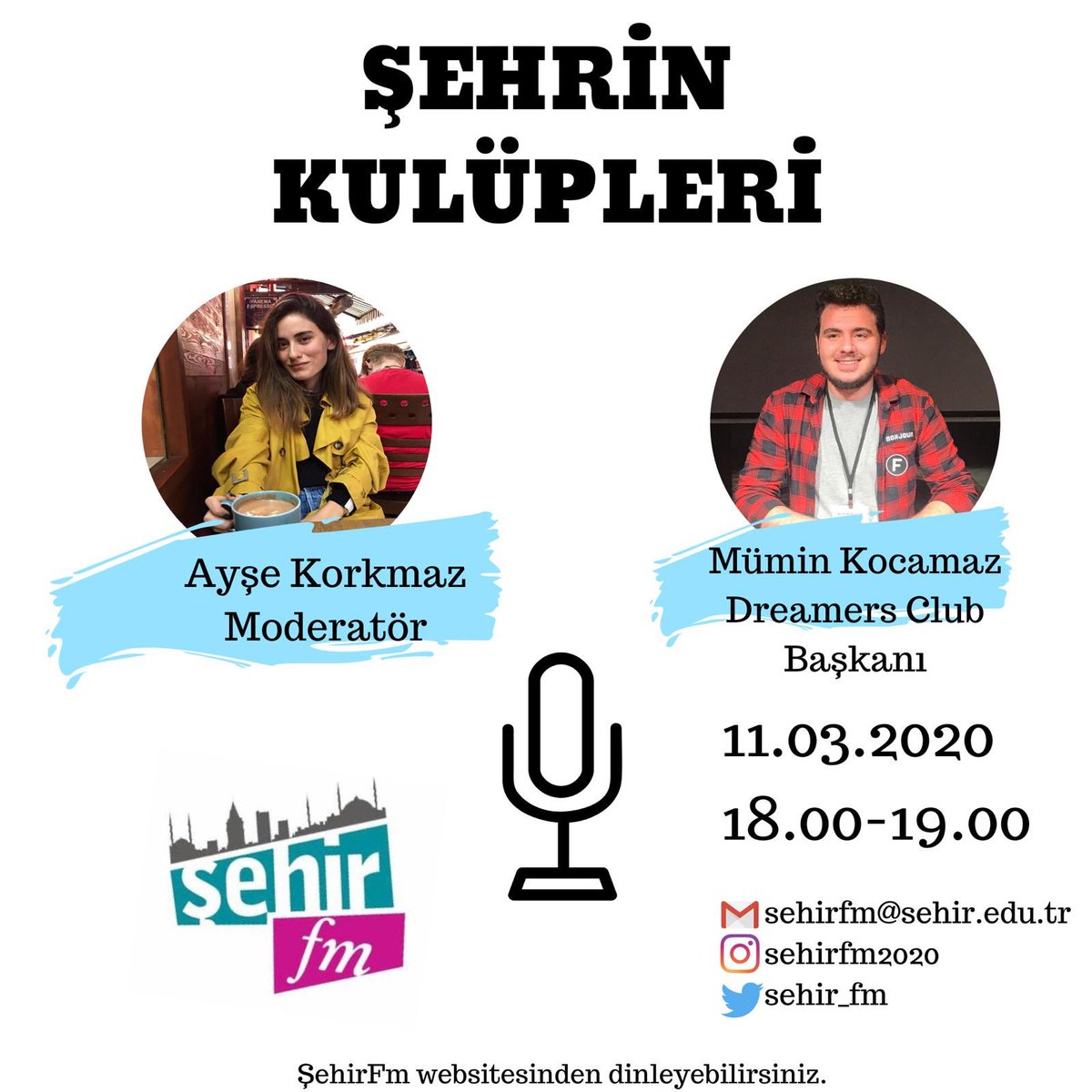 11.03.2020 Yayınları
👇🏻Bugün👇🏻
📻Bura Nere
📻Şehrin Kulüpleri
📻Neyse