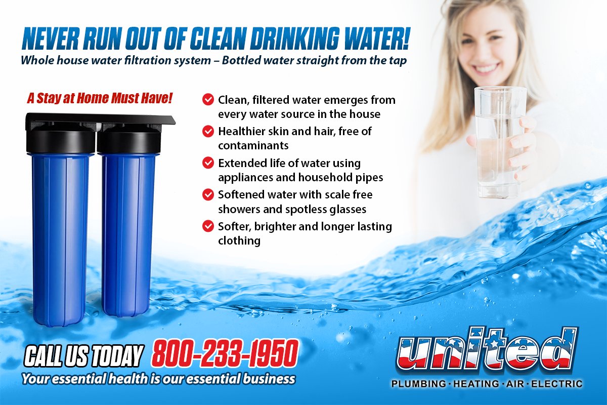 localunitedserv's tweet photo. Never run out of clean drinking water with a whole house water filtration system! Call the folks at United #Plumbing #Heating Air &amp; #Electric today to start drinking cleaner, better tasting #water! #waterfiltration #cleanwater 

https://t.co/tOMHEawpnS https://t.co/3QfDFyILQz