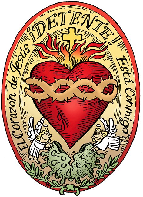 Un "Detente", para mis hermanos católicos tuiteros, dibujado hoy que se ha consagrado España y Portugal, desde Fátima, al Sagrado Corazón. Todo va a ir mejor.