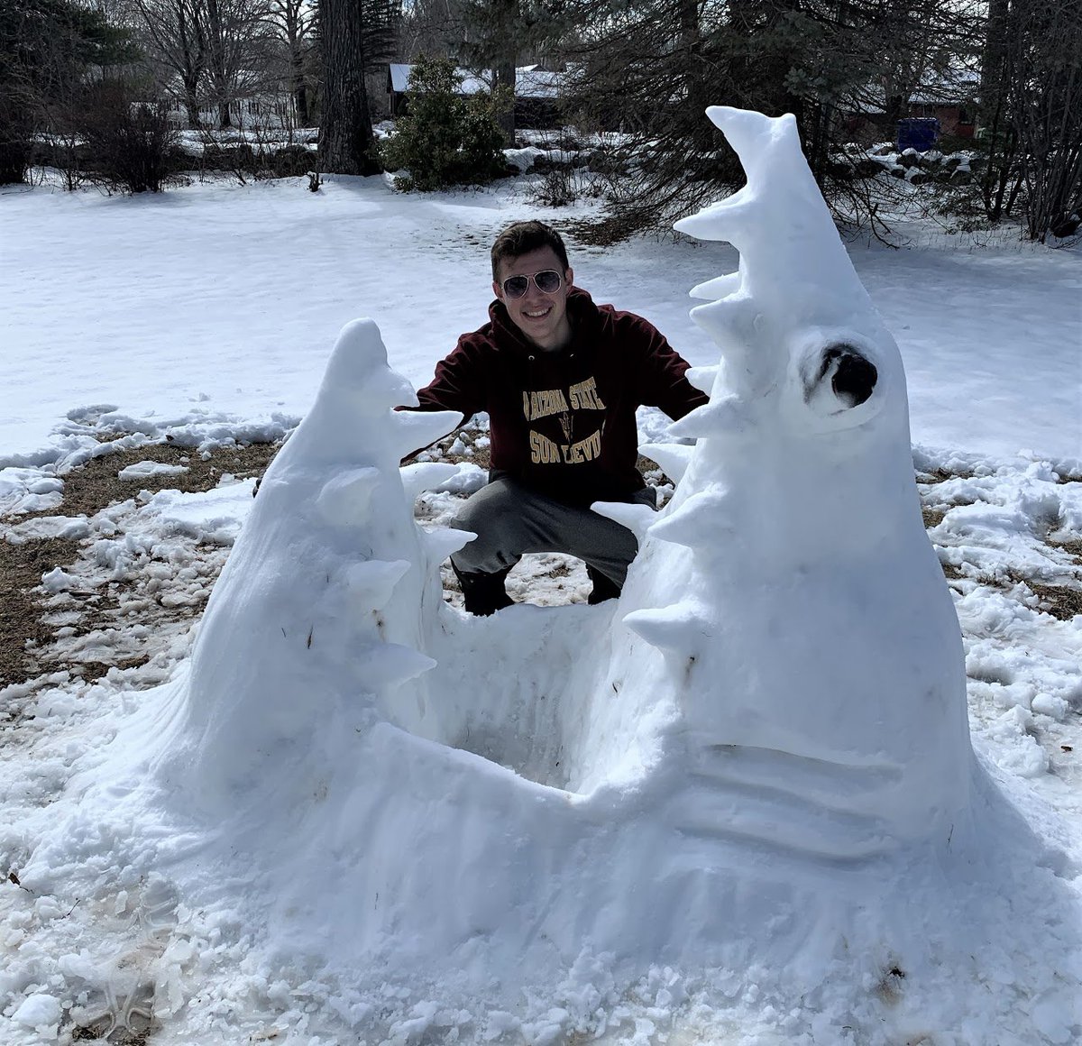 BowHighSchool's tweet image. And the winner of the snow sculpture competition goes to....Nate Hood with “Fish Out of Water”! Congrats to Nate and all the participants! So many creative snow sculptures!!! #purefun #snowsculptures #creativitymatters #bowhighschool #bowfalcons