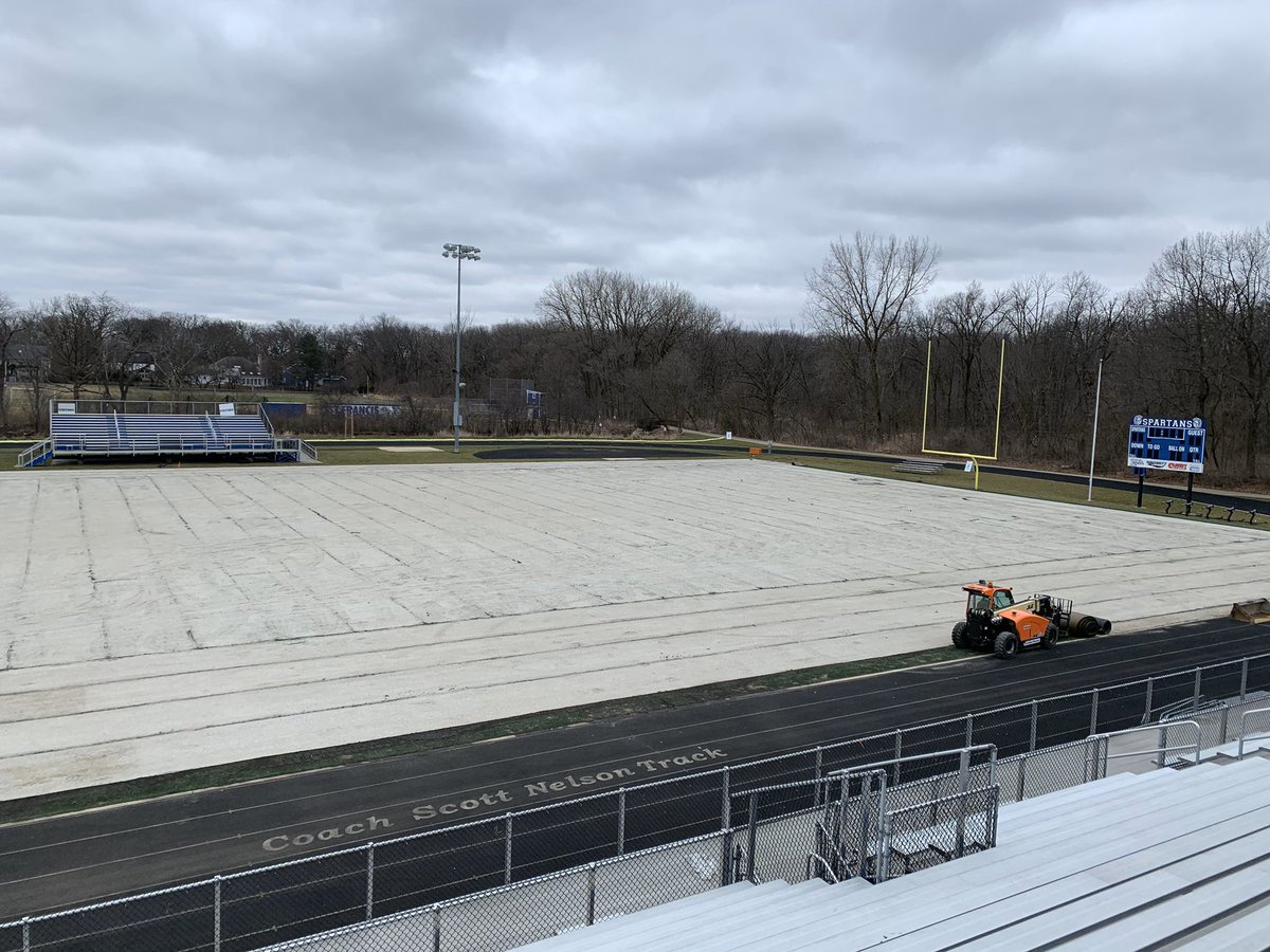 SFHS_Spartans's tweet photo. Spartan Nation, get ready to Take. The. Field. SFHS’s Kuhn Memorial Stadium will be ready for Summer Camps, Friday Night Lights, and more. Old turf removed✓, issues remedied✓, new turf going in✓. Franciscan Virtue: Joy! #field #sfhs https://t.co/QIydLT58B0
