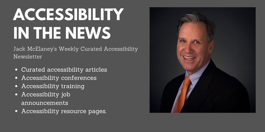 A11yNews's tweet image. Jack McElaney's "Accessibility in the News" email curates the most relevant #accessibility news items of every week from US-based and international news, blogs, product announcements, jobs, trainings. Subscribe today! buff.ly/2Kwv4GX #a11y