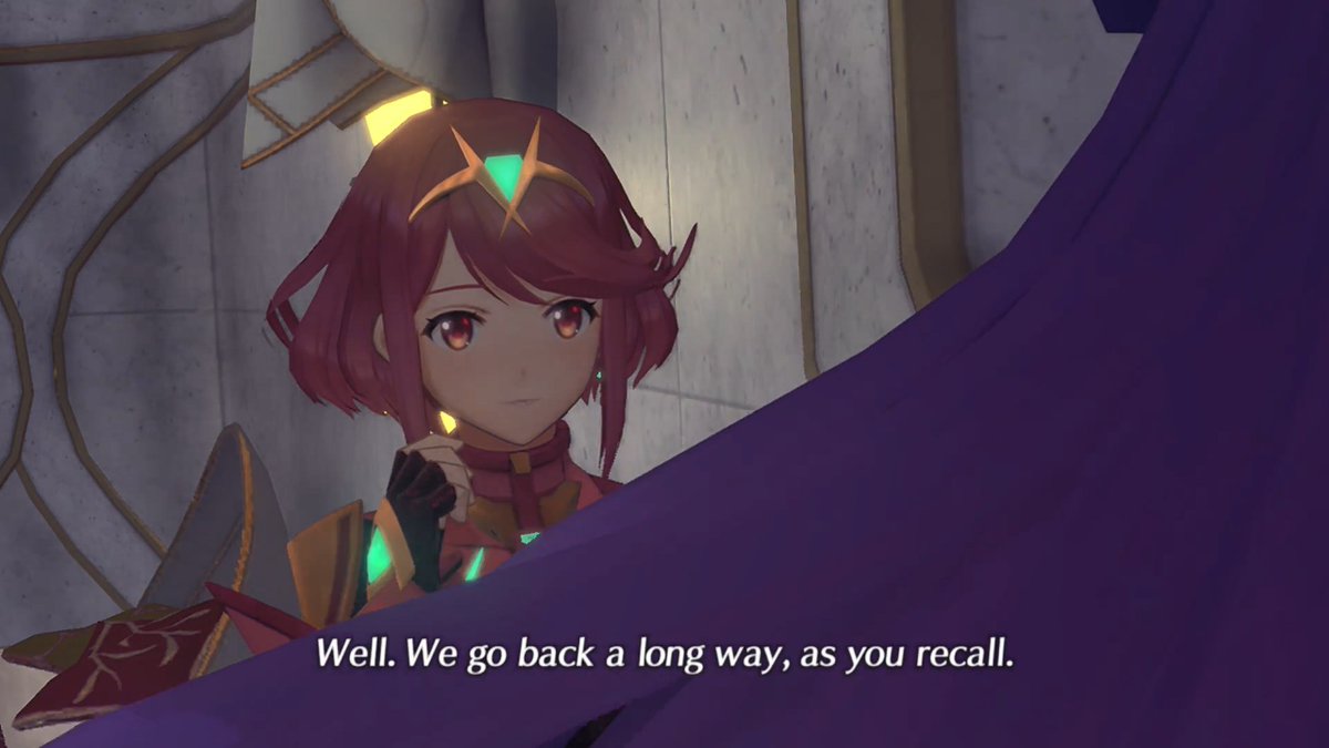 What's interesting to me that Kagutsuchi is the only one in the entire party that's aware of what Homura is trying to do. It's also really different seeing these two act like friends as well since Kagutsuchi really didnt get along with Hikari in Torna.  #Xenoblade2