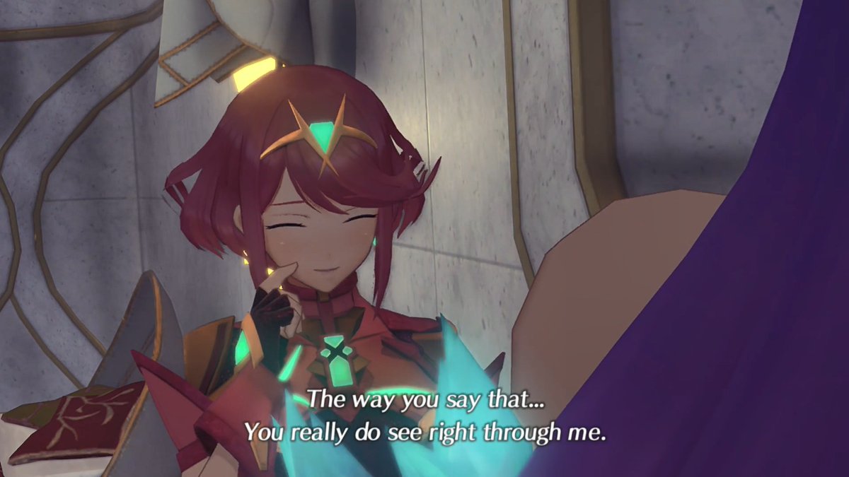 What's interesting to me that Kagutsuchi is the only one in the entire party that's aware of what Homura is trying to do. It's also really different seeing these two act like friends as well since Kagutsuchi really didnt get along with Hikari in Torna.  #Xenoblade2