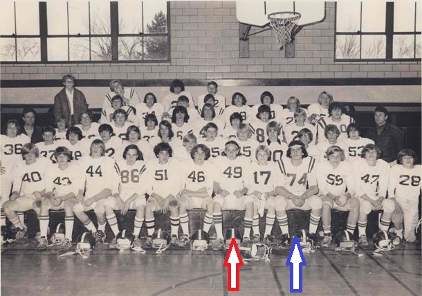 I haven't done this in a while, but here's another endorsement from an elected leader. This time Norwich Supervisor Stan Foulds. We go back a long way when we played on the same Jr Hi football team. Stan-red arrow, me blue arrow #AngelinoforAssembly #70sHair