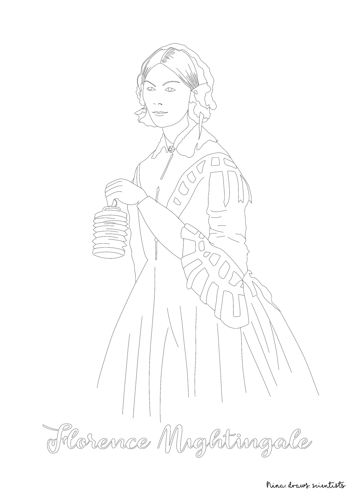 A pencil sketch of Florence Nightingale in 1854 by a friend Stock Photo   Alamy