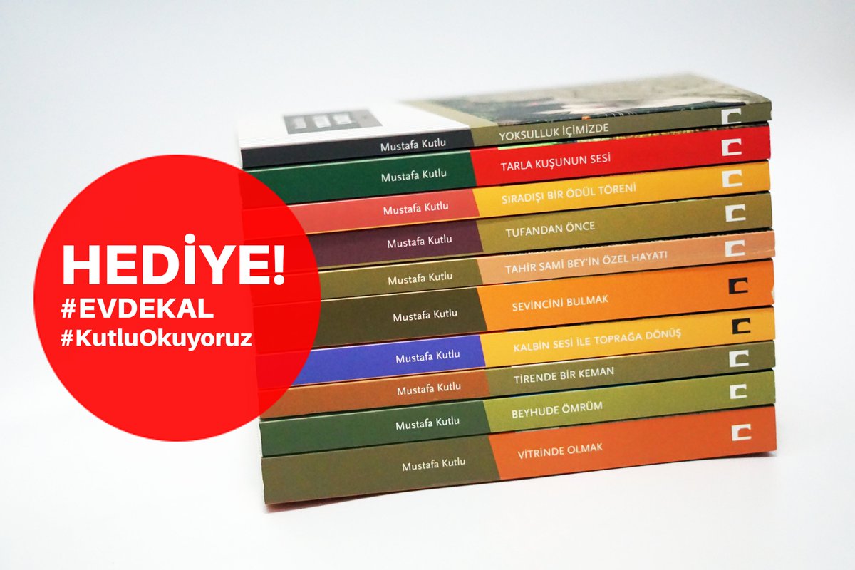 Bu paylaşımı RT edenler arasından seçtiğimiz 10 okurumuza istediği bir " #MustafaKutlu " kitabını hediye ediyoruz ve kargo ile gönderiyoruz. Keyifli okumalar. 🙂
#kutluokuyoruz 
#EvdeKal