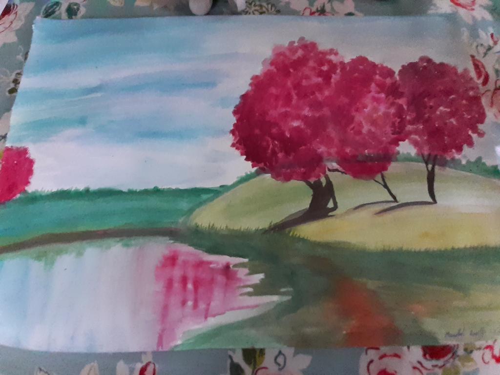 Look at this fantastic painting from Meadbh Reilly, one of our 1st year students. The reflection is really beautiful, well done Meadbh!