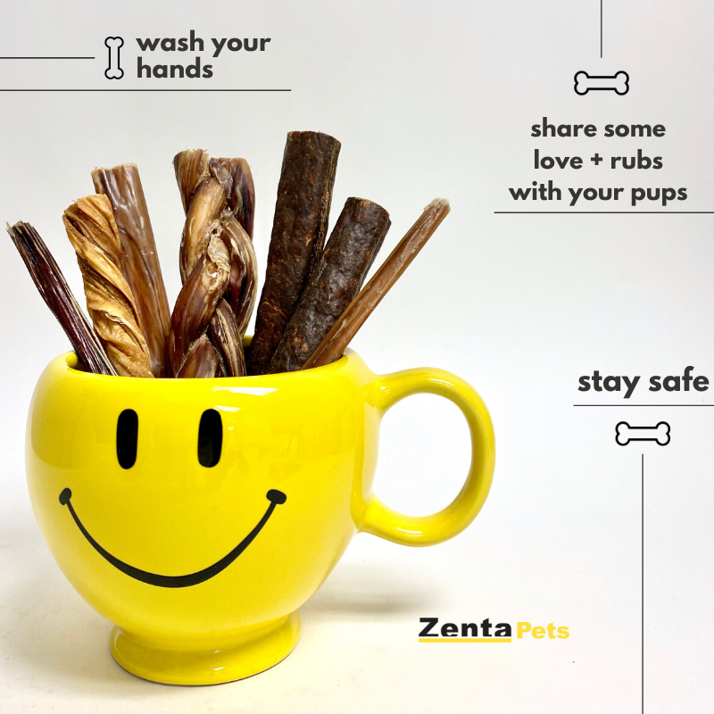 PetsZenta's tweet photo. to everyone reading this, we hope you are all staying safe during this time! don’t forget to put a smile on your face to make the world a better place! 

no half measures. nothing but the best.

#zentapets #naturaldogtreatmanufacturer
#naturaldogtreats #dogtreats  #bullysticks https://t.co/739DNshDDx