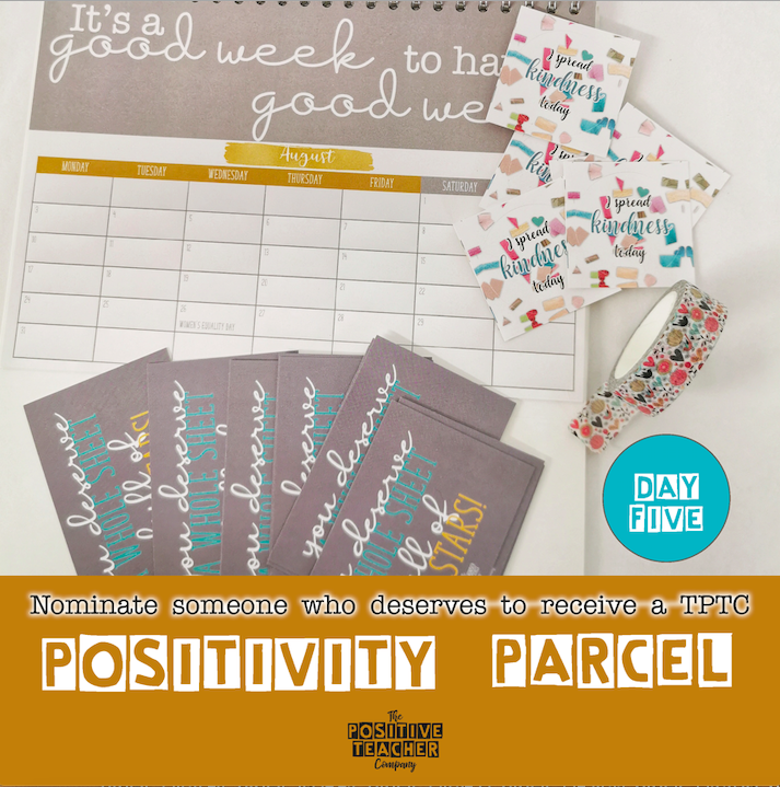 TPositiveTC's tweet photo. Day 5! RT to WIN! Positivity Parcel full of teacher goodies, sent to a teacher buddy of your choice! Make somebody's day; surprise happy mail; imagine their face!!!

A different Positivity Parcel to be won EVERY DAY until tomorrow. Enter on Instagram &amp; Facebook too! Good luck! https://t.co/5soJjMFCYZ