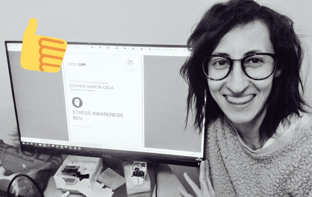 Esthergcela's tweet photo. Continuous development @UniofHerts @uniofhertslms Challenge accepted!! one course each month 💪💪March: Stress Awereness #ihasco https://t.co/JLUfYVspj2