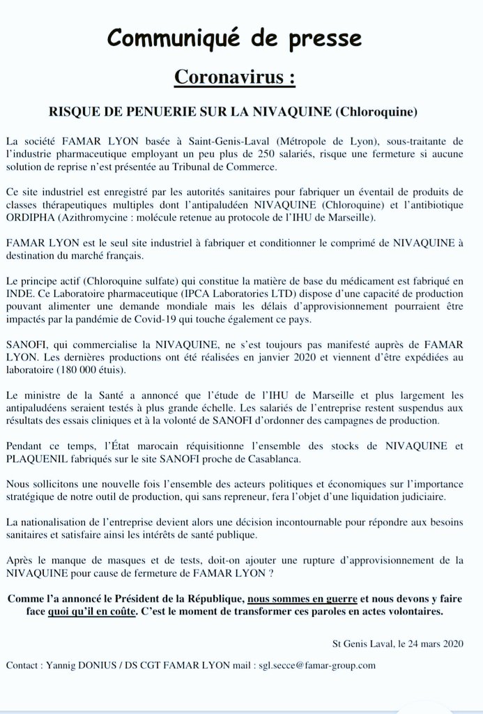 Joker Poissy On Twitter Chloroquine Info Coronavirus Covid19fr Nivaquine
