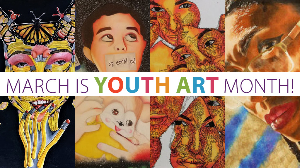 NAEA's tweet photo. March is Youth Art Month! Join the celebration by letting everyone know why visual #arts #education matters to you and to others! Share your photos and thoughts tagged with #VisualArtsEdMatters. Tour the 2020 NAHS/NJAHS virtual Juried Exhibit here: https://t.co/ZJ8oocSxbR https://t.co/YgjCDEakaf