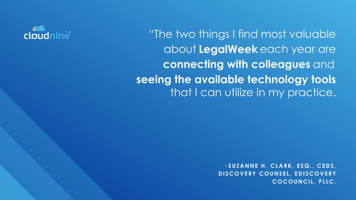 Cloud9Discovery's tweet image. Our team had an amazing time at Legaltech 2020! It was great to be exposed to the latest technologies and connect with other professionals in the space. What were your thoughts on the event? bit.ly/2I3kOTP

@LegalweekShow #LTNY2020 #eDiscovery
