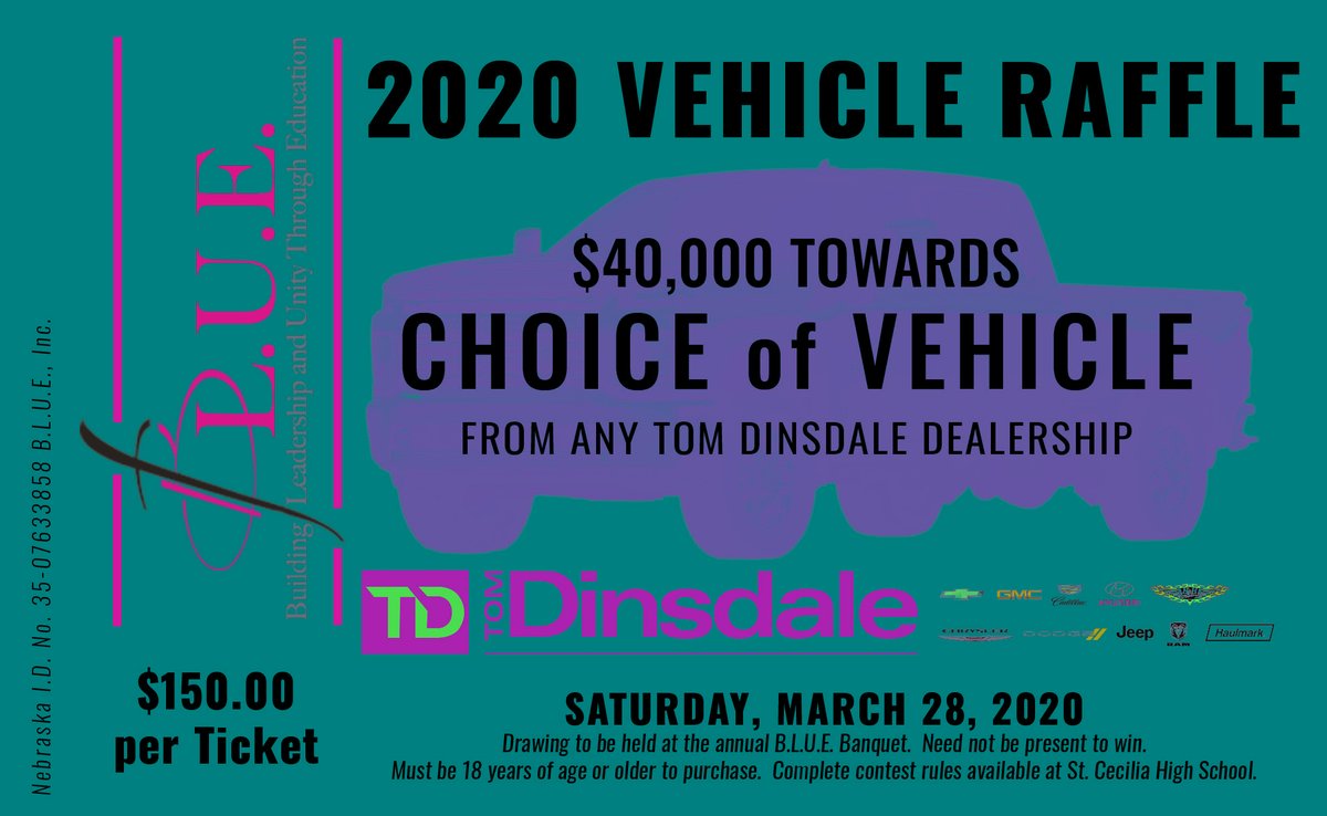 HCSBluehawks's tweet photo. eBLUE - Vehicle Raffle winner will be drawn on Saturday, March 28th LIVE during our eBLUE Watch Party on Facebook! 

You still have time to purchase your tickets!!  Stop by the Nevrivy Center.  Please call ahead 402-462-6566.

#BLUE30 #RootedInHim #AG2G #BEONE https://t.co/hM5LW3tkFt