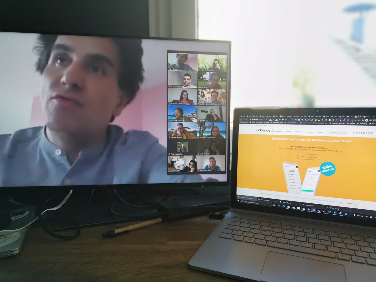 mascletjp's tweet photo. Merci @gaelduval (fondateur de @JeChangeFr) pour cette #conferenceVIP en mode visio sur la survie des #startups dans un contexte #Covid_19fr. #MBAMCI https://t.co/MVH0wMrpc0