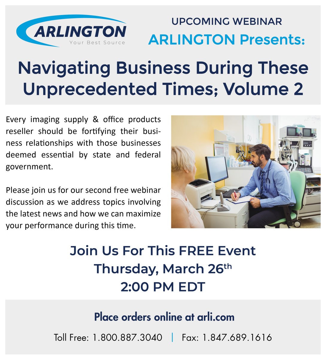 CWholesale's tweet photo. Join Brent Martin &amp; Kelly Munro for this week's "Navigating Business During These Unprecedented Time" free webinar Thursday.
Follow us on Twitter now at @ArliDotCom
https://t.co/3NESvusZ1z https://t.co/pMsMwfOO84