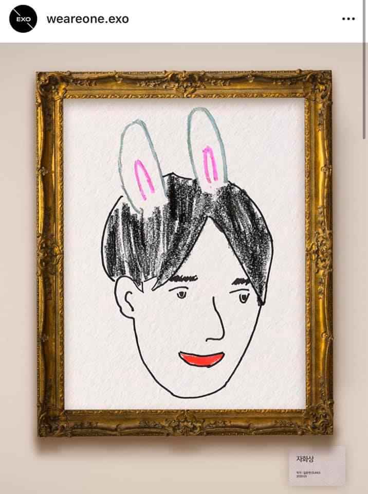 HiGi_EXOL's tweet photo. Ngập tràn tranh tự họa của bạn Su-thỏ 🐰

#수호 #SUHO #자화상 #Self_Portrait #사랑하자 https://t.co/N9r1Cgij3j