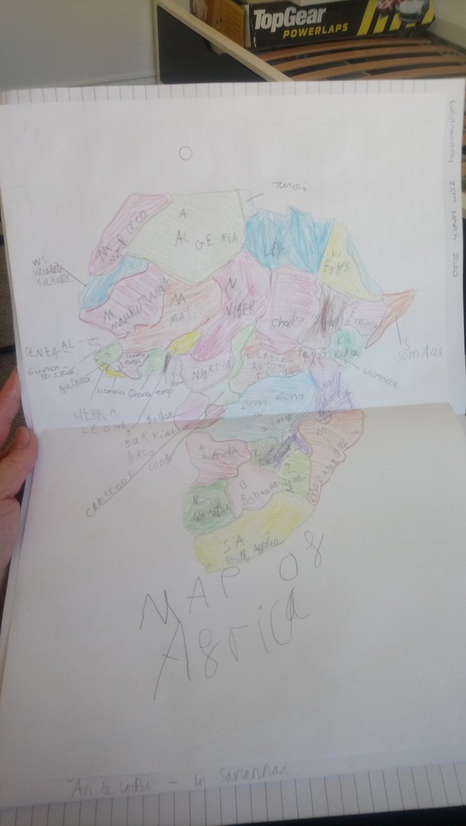 CatDews's tweet photo. Another fun packed day, started with p.e with Joe wicks, then we learnt about africa and what animals live there. Before a little bit of reading and an afternoon of baking and crafts @JCAWakefield #homeschooling #JoeWicksPE https://t.co/h2LrxiStAO