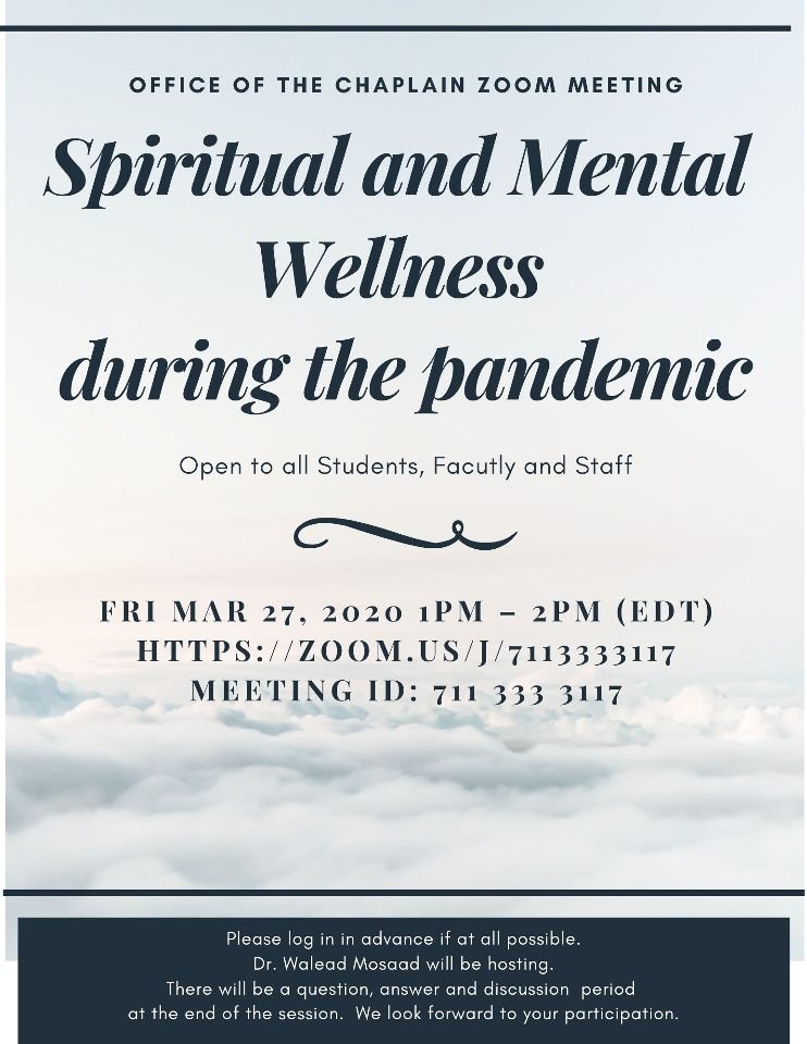 If you are concerned or worried in any way shape or form, please attend this zoom session Friday! It is open to all students, faculty, and staff!