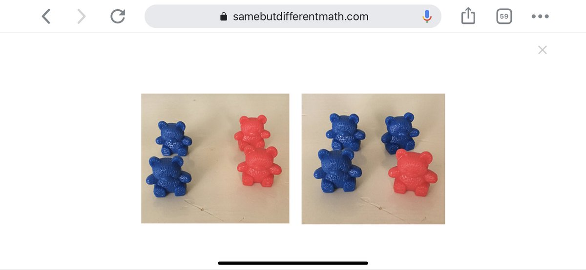 Mrs_DiMauro's tweet photo. Let’s start a math talk. How are these the same? How are they different? #samebutdifferentmath https://t.co/al0dqZTiow