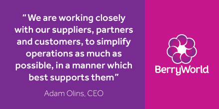 A note from our CEO, Adam Olins, to BerryWorld’s partners, suppliers and employees: berryworld.com/coronavirus
