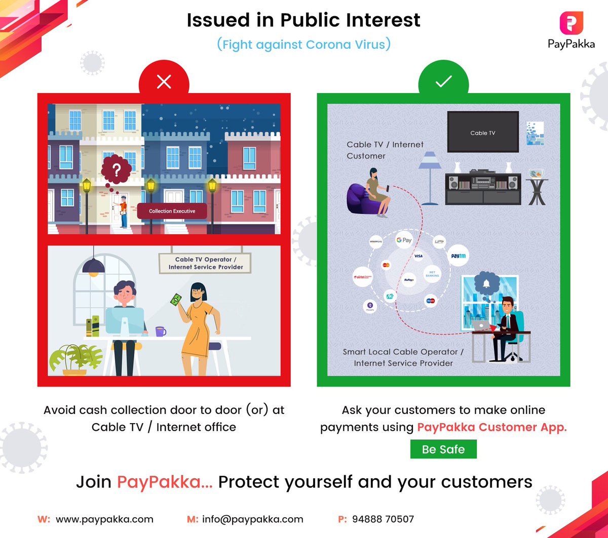 ezhilraj's tweet image. Cable TV or Internet Customers
Ask your Local Cable Operator to get registered with PayPakka and provide Online Payment Option within 2 to 3 Working Days
#coronavirus #cable #tv #lco #mso #covid #lockdown #subscribers #cabletv #internet #onlinepayment #cash #collection #operator