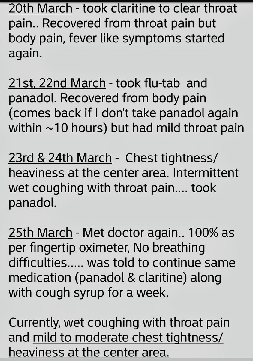 vidhunmr's tweet photo. @DHA_Dubai My Symptoms with timeline. Should I be tested for COVID-19? #AskDXBdoctor #COVID19 https://t.co/sKW02aKyjT
