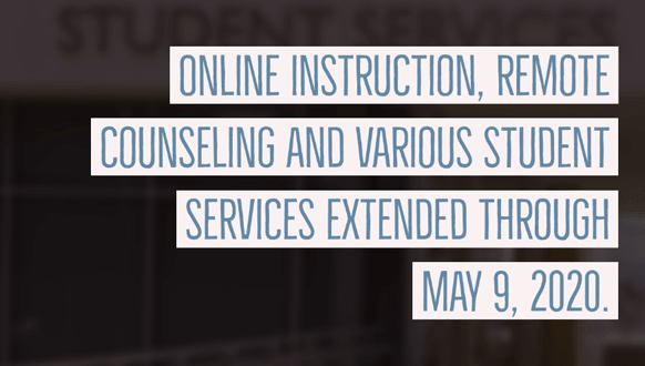 Online instruction, remote counseling and various student services extended through May 9, 2020. Please check the following webpage for up to date information. riohondo.edu/student-health…