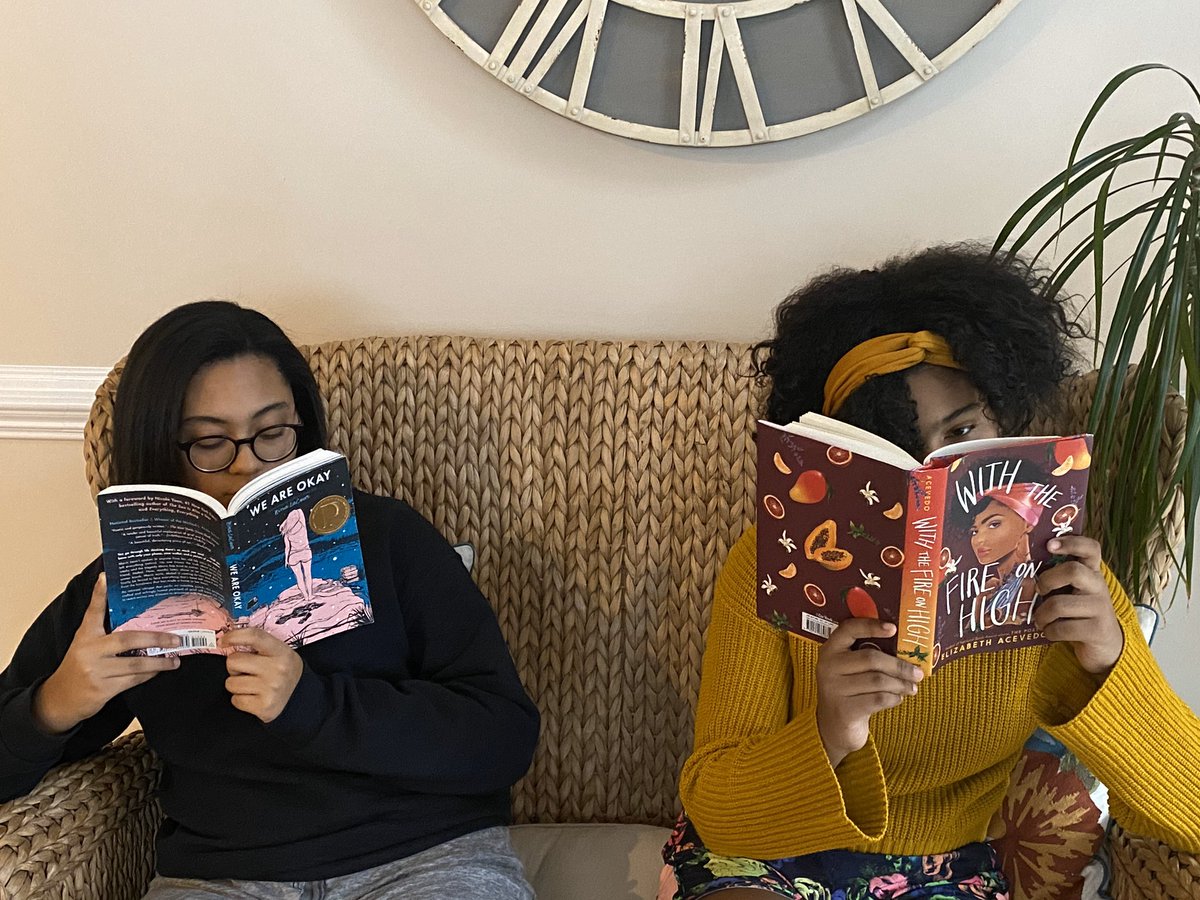 MLE_Reilly's tweet photo. Even our faculty/staff’s kiddos are getting in on the reading action. #RVRHSreads #RVRHS #library #wemissourstudents #reading #read #highschool #librarian #schoollibrary #schoollibrarian @RVRHSlibrary https://t.co/SVlpgbkimw