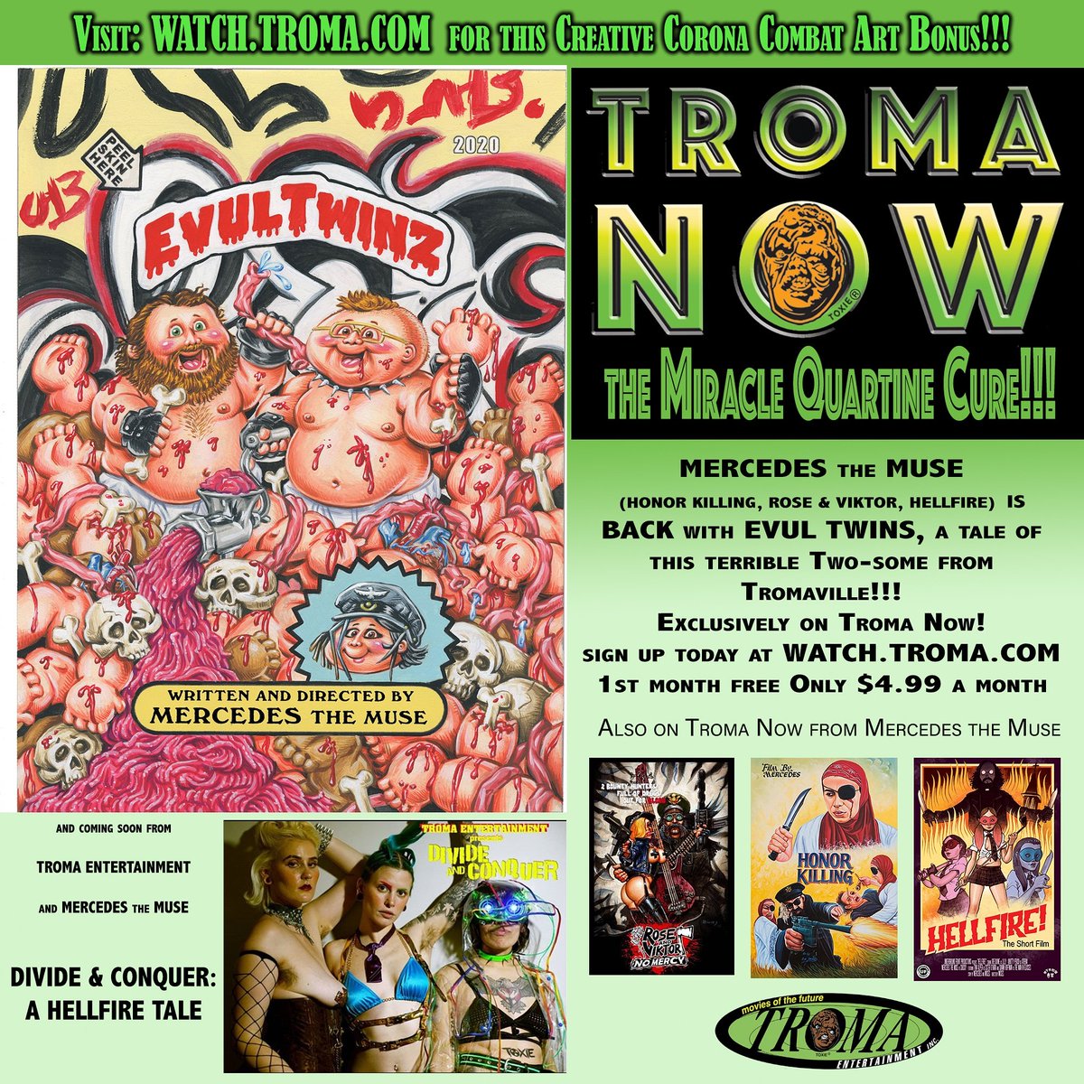 UF X TROMA
oUr laTesT moVie EVUL TWINZ now
sTreMing troma.vhx.tv/evul-twinz 
wriTTen\diRected bY <a href="/mercedesthemuse/">mercedes the muse</a>
sTarriNg JULIO QUINONES &amp; tHe laTe MARIO COTA BECERRA 
@watchTromaNow <a href="/Troma_Team/">ᴛʀᴏᴍᴀ ᴇɴᴛᴇʀᴛᴀɪɴᴍᴇɴᴛ</a> <a href="/lloydkaufman/">Lloyd Kaufman</a> <a href="/davidgrossgpk/">David Gross</a> #troma #horror #gore #cannibal #gpk