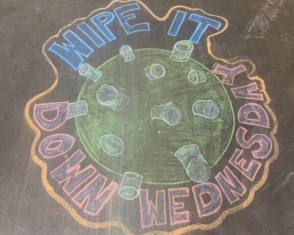 #ChalkArt this morning from @ChspTempe we’re keeping it clean #UPSersAreThere for our partners and the community! @waringlester @ExperienceUPS