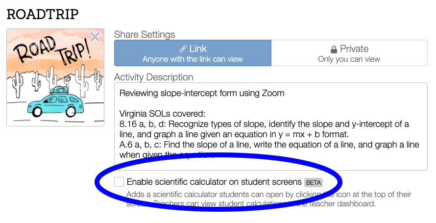 BeccaL_DLS's tweet photo. Desmos made it possible to put a scientific calculator on the screen in a classroom activity!! This really makes using Desmos activities in distance learning easier. @Desmos #distancelearning https://t.co/0v6SEAbbc0