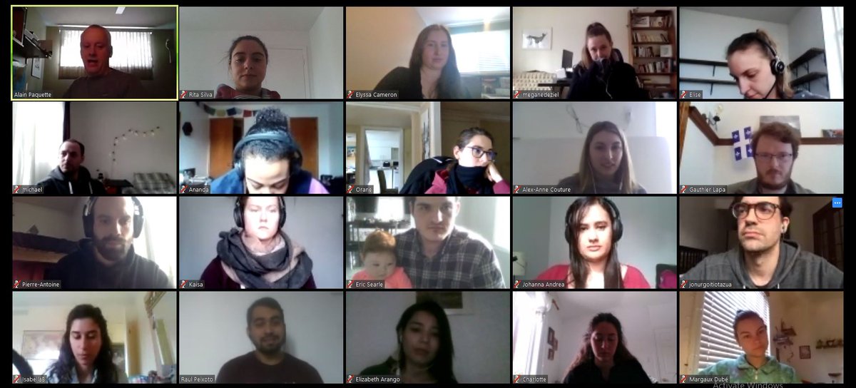 RitaSSilva's tweet photo. First Zoom lab meeting down!💻 Great to see everyone coping well with the situation (and I'm so jealous of everyone's cats!! 😺) As social as it can be now! 😆😷 #PaqLab https://t.co/XDUgVBvQgC
