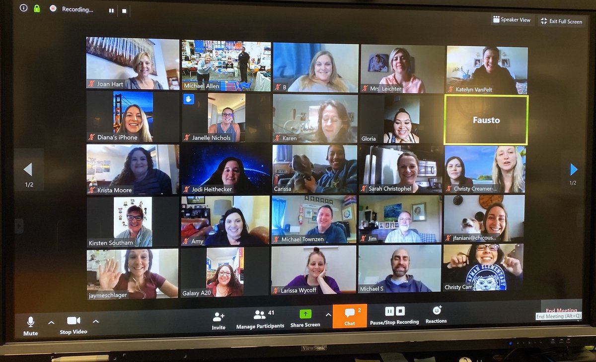 Chapmancats's tweet photo. We had our virtual staff meeting this morning! We miss each other and our students and Chapman families. We will get through this together! 💙 #chapmanproud #itsagreatdaytobeacat https://t.co/7OQ1H5DUM8