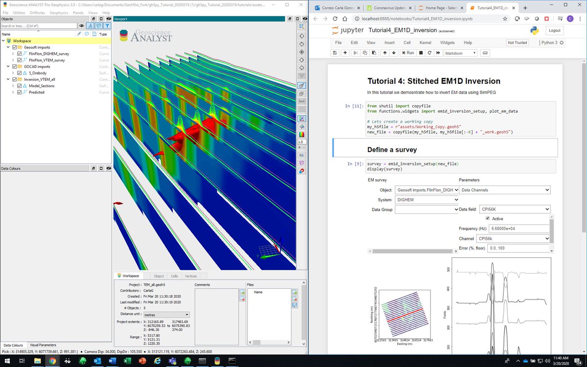 MiraGeoscience's tweet photo. Coffee break… and learn! Virtual Lecture series. Join us on April 9 and see how easy it is to run a #SimPEG EM1D through Geoscience ANALYST’s #Python API to invert frequency and time domain data to model depth &amp; extent of a conductive mineralization. https://t.co/U3wCr7QQ3e https://t.co/jVLUXBIDvA