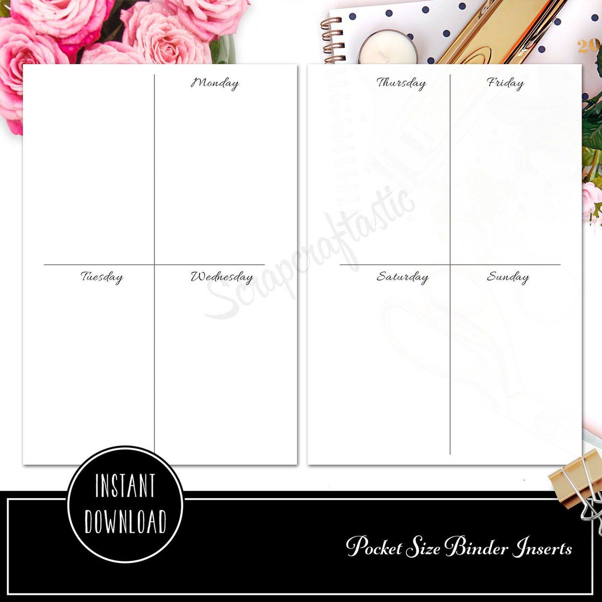 scrapcraftastic's tweet image. Now available with 3 font options with Monday and Sunday start. POCKET RINGS - Basic Week On Two Pages (WO2P) Ring Binder Printable Planner Inserts buff.ly/3bk5yyg #plannerinserts #printableinserts #pocketsize #a7 #pocketrings