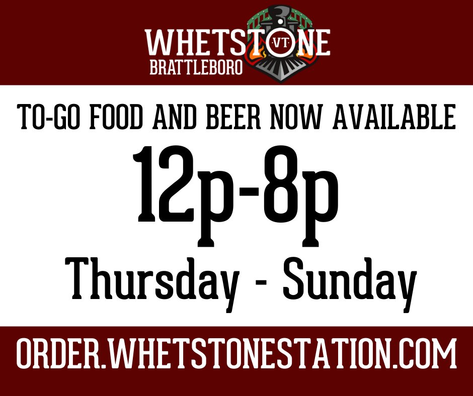 To-Go food AND beer!  Curbside pickup, order online! order.whetstonestation.com/whetstone/Brat…