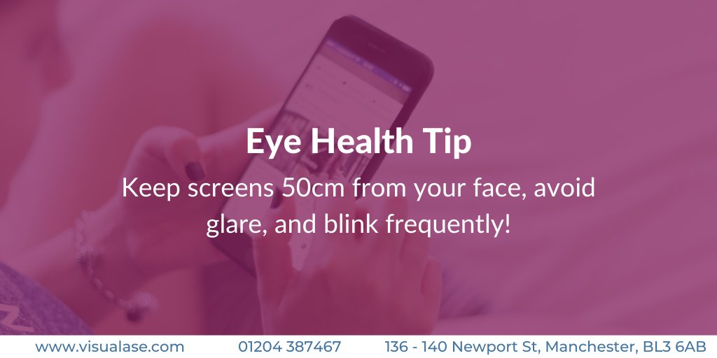 visualaseuk's tweet image. #TopTip for good eye health:
Spending a lot of time looking at a screen? Keep your computer/phone about 50cm from your eyes, adjust lighting to reduce glare and be sure to blink frequently.