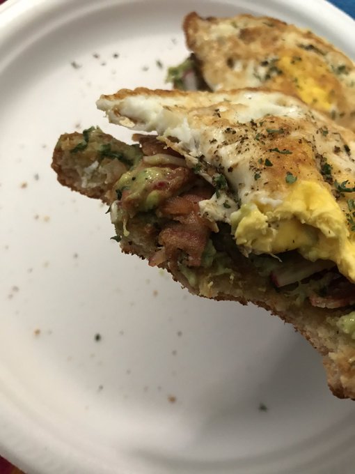 The breakfast i just had was immaculate. Homemade avocado on toast with veggie bacon and eggs over hard<a href="/tag/vaginaad"class="tags"><span>#vaginaad</span></a>