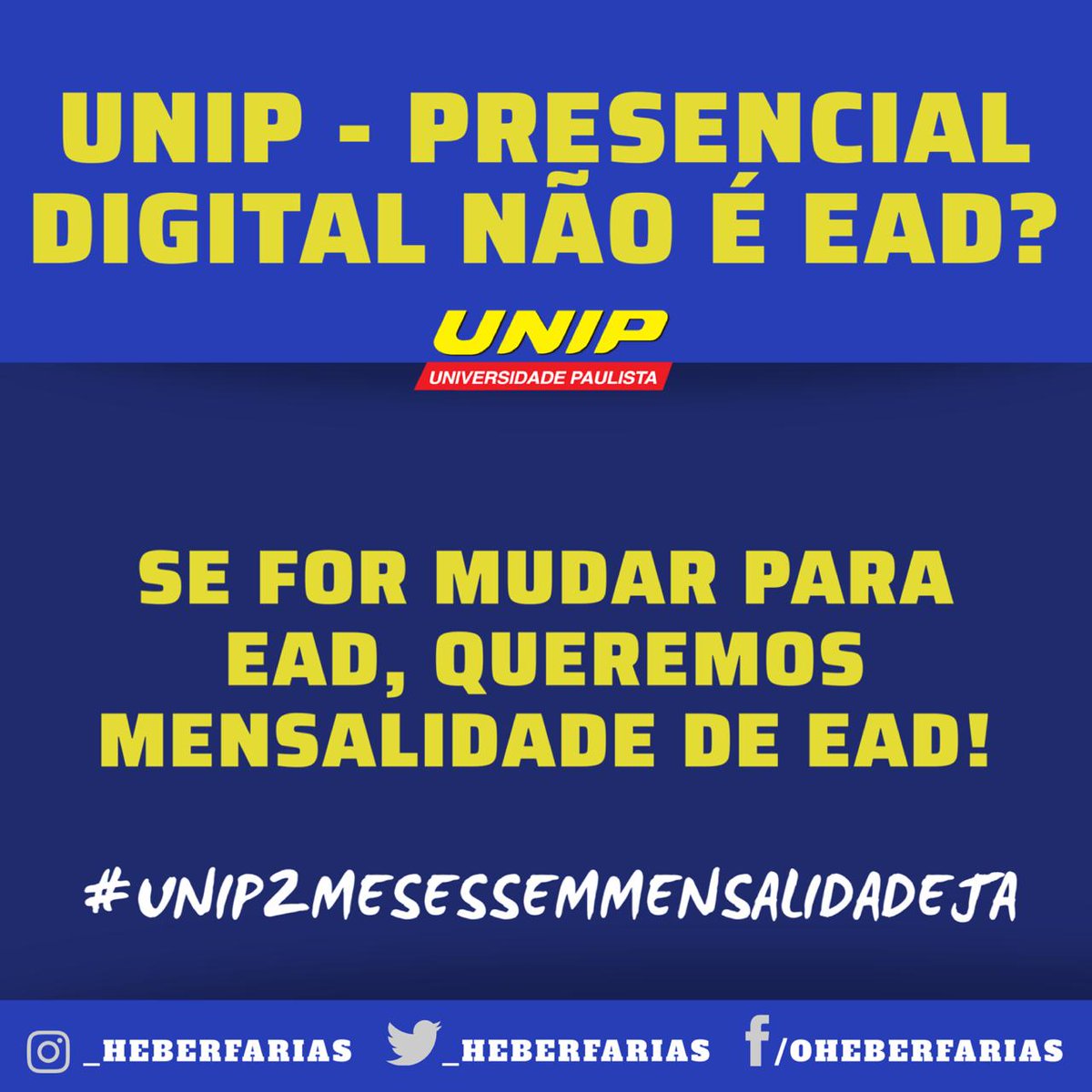 terapeutacjrmar's tweet photo. #Psicologia EAD NÃO
#unip2mesessemmensalidadeja
#unip #naoaoead
#semead #heberfarias @_heberfarias 💚 https://t.co/x6Xp2OQrSS